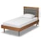 Baxton Studio Seren Mid-Century Dark Grey Fabric Upholstered and Walnut Brown Finished Wood Platform Bed-Twin 191-11534-11158-ZORO - alternate 3